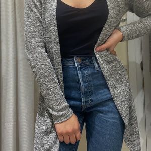 Gray flowy cardigan